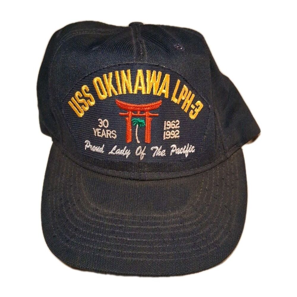 USS OKINAWA LPH-3 NAVY SHIP HAT U.S MILITARY OFFICIAL BALL CAP U.S.A MADE